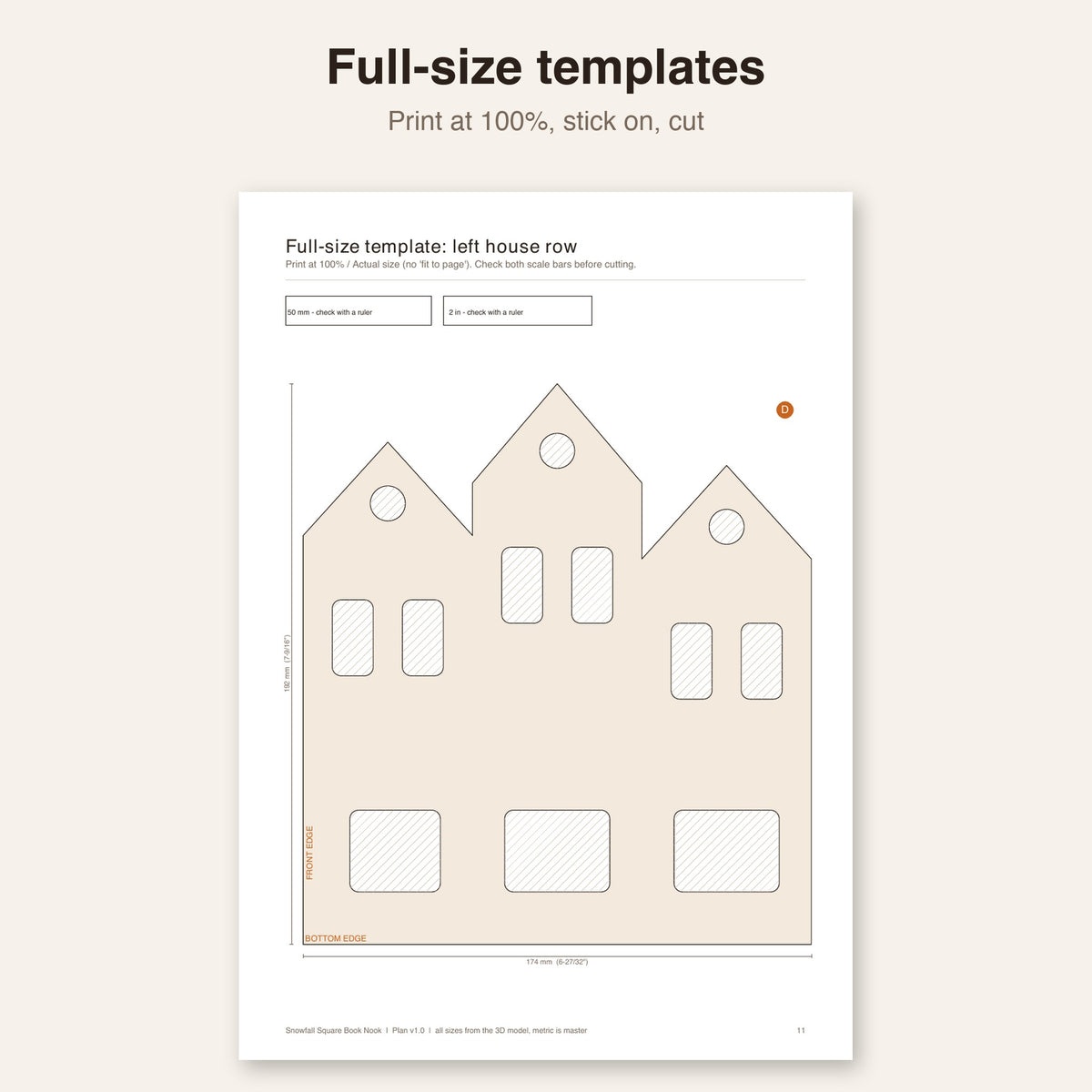 Full-size house row template page from the plan