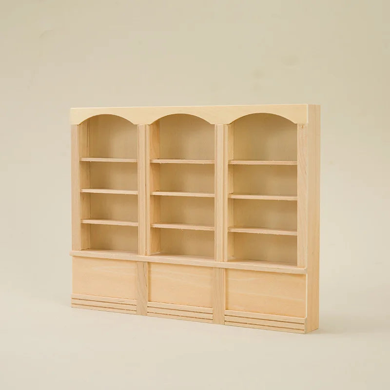 1:12 Scale Triple Bookshelf Wood