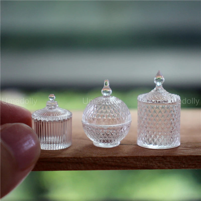 1:6 Miniature Dollhouse Glassware Set – Decanters & Cups 3 canister F