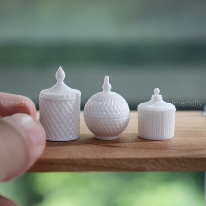 1:6 Miniature Dollhouse Glassware Set – Decanters & Cups 3 canister E