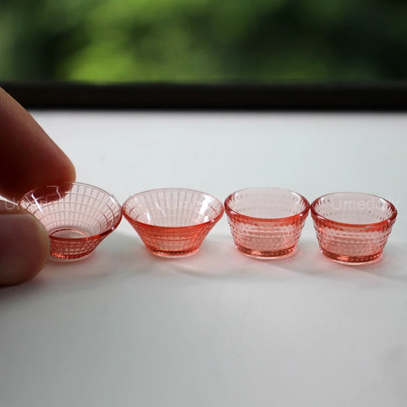 1:6 Miniature Dollhouse Glassware Set – Decanters & Cups 4 bowl C