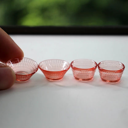 1:6 Miniature Dollhouse Glassware Set – Decanters & Cups 4 bowl C