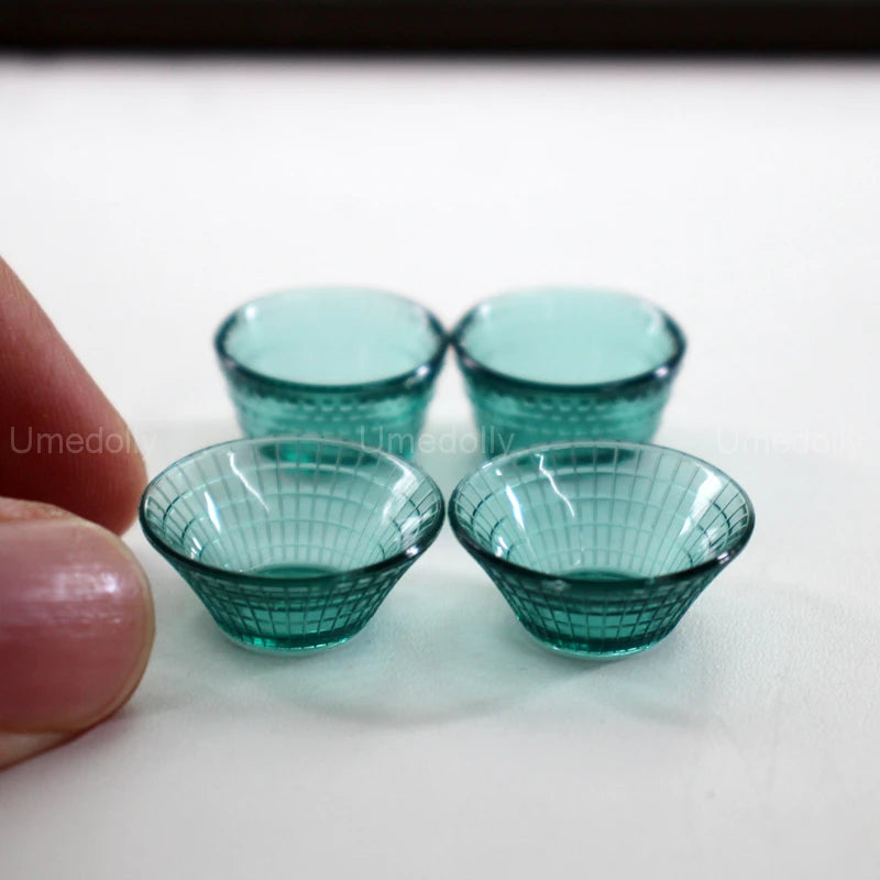 1:6 Miniature Dollhouse Glassware Set – Decanters & Cups 4 bowl D