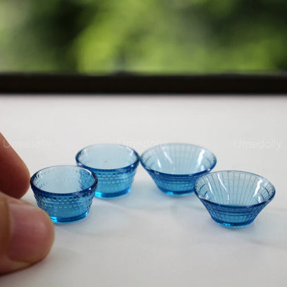 1:6 Miniature Dollhouse Glassware Set – Decanters & Cups 4 bowl E