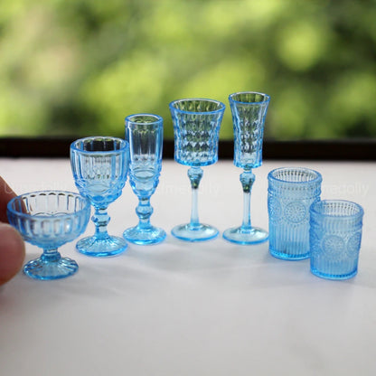 1:6 Miniature Dollhouse Glassware Set – Decanters & Cups cup set C