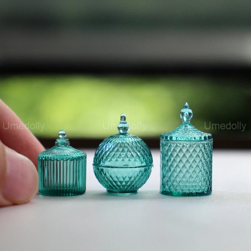 1:6 Miniature Dollhouse Glassware Set – Decanters & Cups 3 canister A