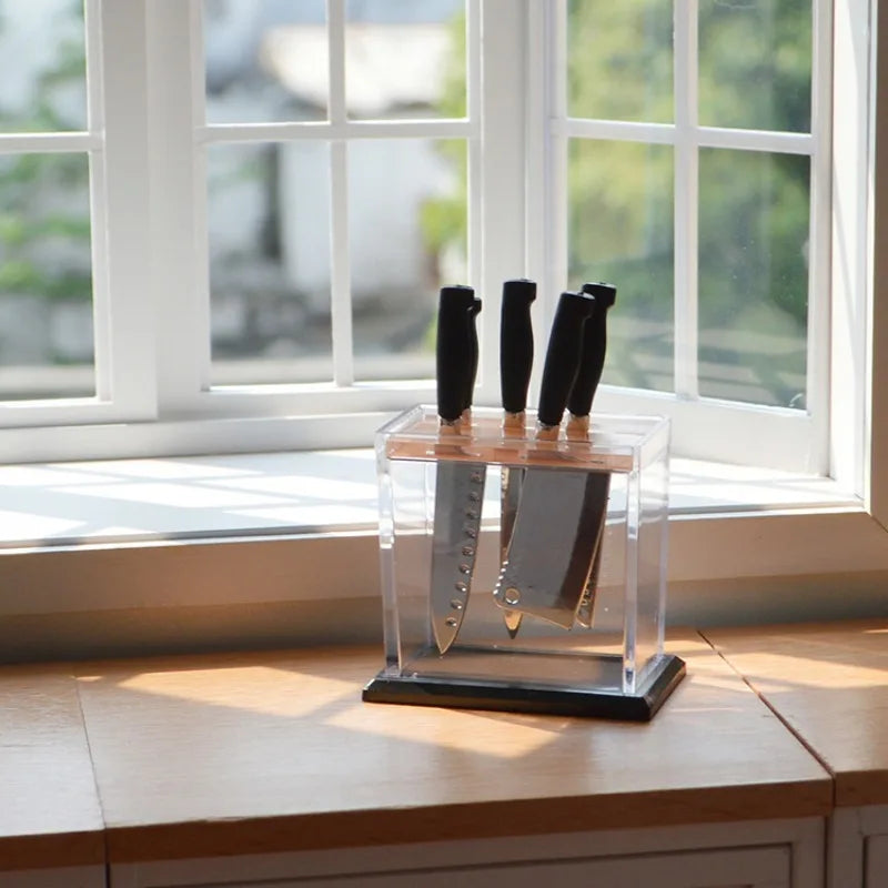 1:6 Miniature Kitchen Knife Set for Dollhouse Decor