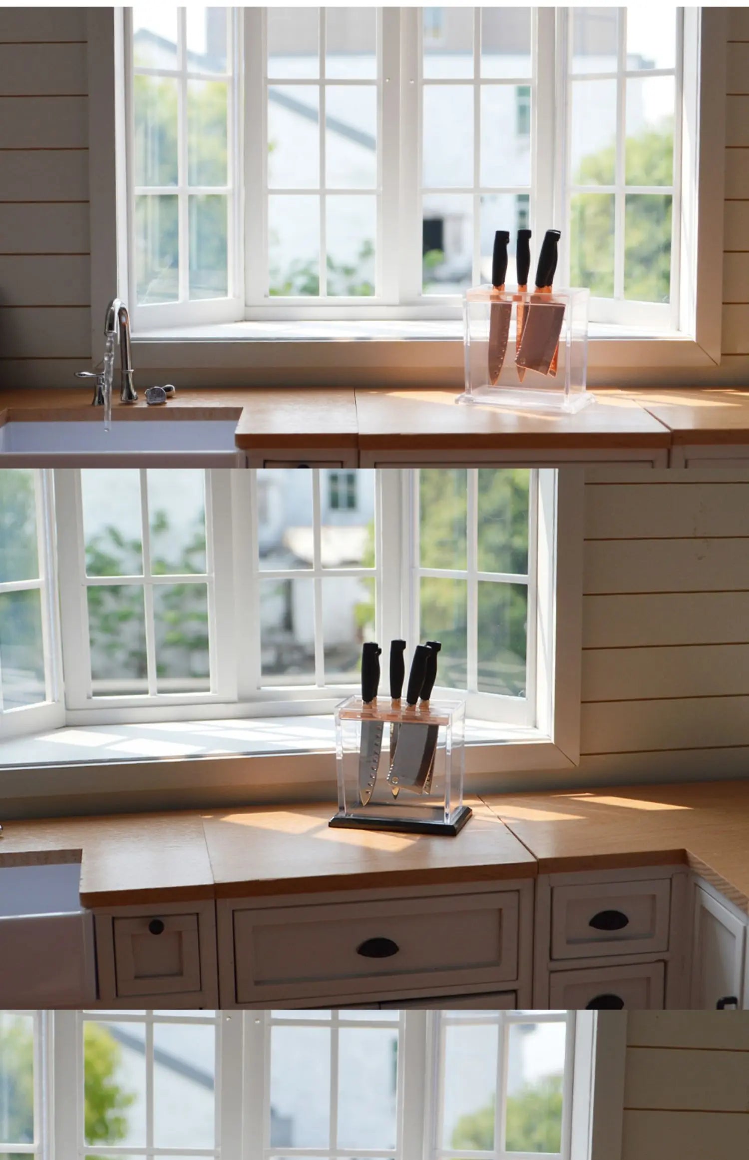 1:6 Miniature Kitchen Knife Set for Dollhouse Decor