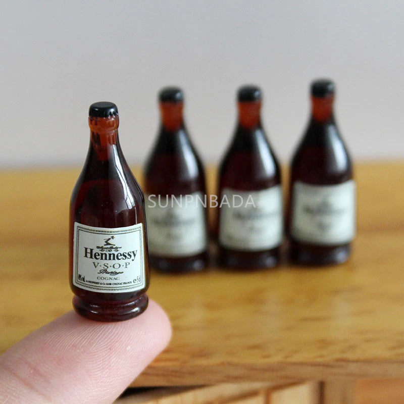 1/6 Scale Miniature Wine & Whisky Bottle Set for Dollhouse & BJD