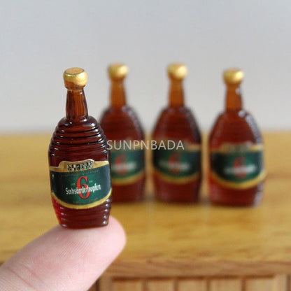1/6 Scale Miniature Wine & Whisky Bottle Set for Dollhouse & BJD