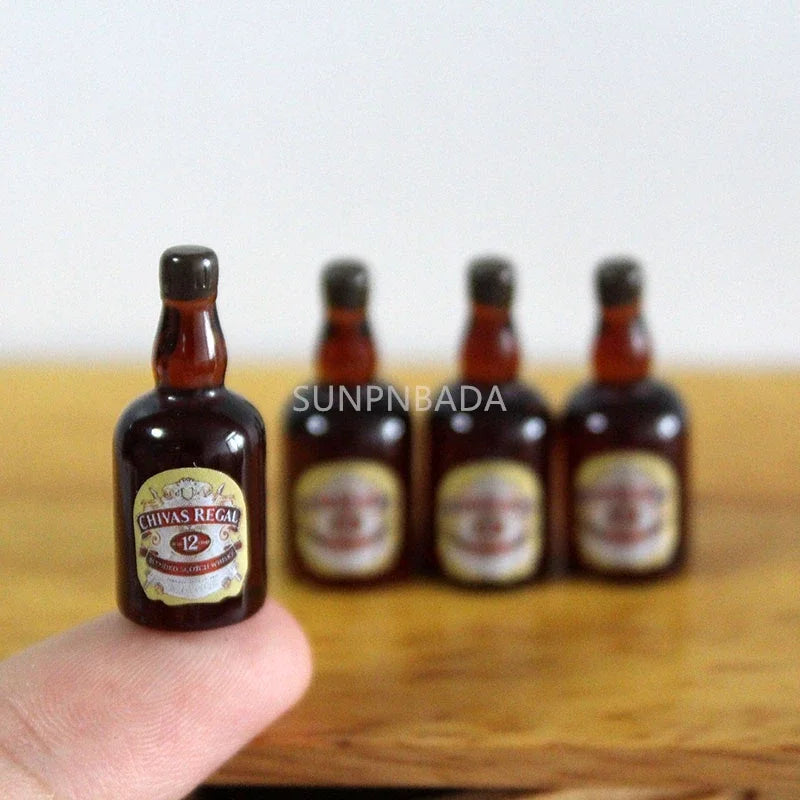 1/6 Scale Miniature Wine & Whisky Bottle Set for Dollhouse & BJD SNP-035P