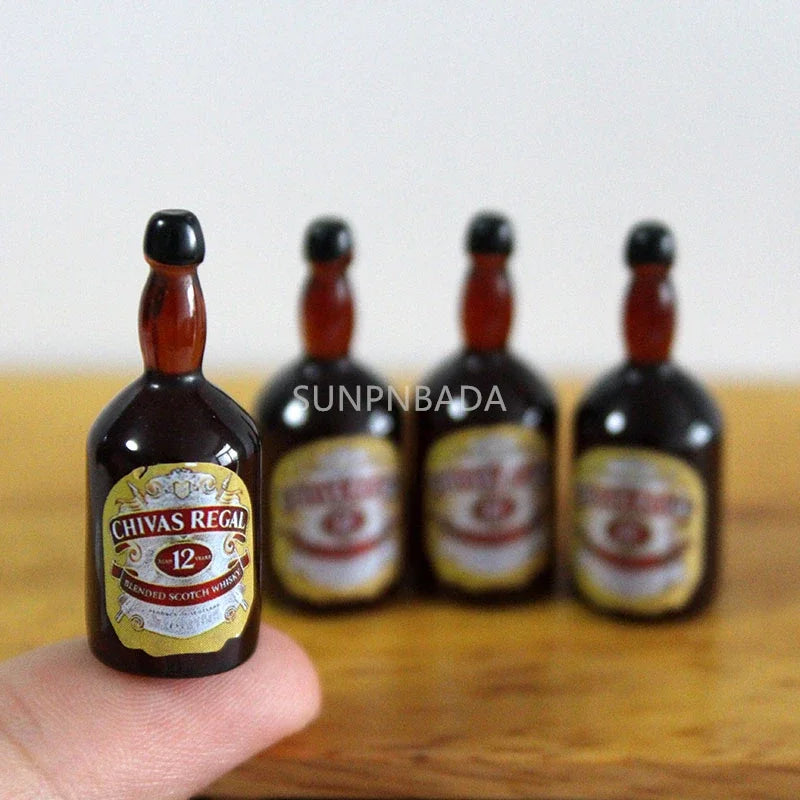 1/6 Scale Miniature Wine & Whisky Bottle Set for Dollhouse & BJD SNP-035O
