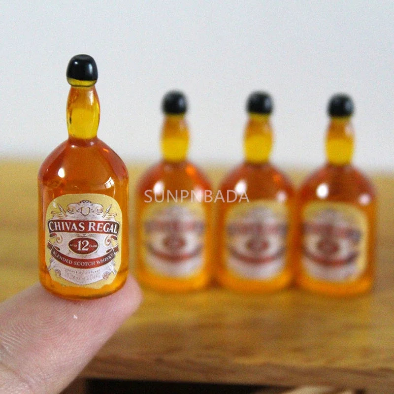 1/6 Scale Miniature Wine & Whisky Bottle Set for Dollhouse & BJD SNP-035Q