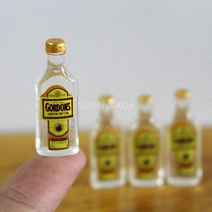 1/6 Scale Miniature Wine & Whisky Bottle Set for Dollhouse & BJD SNP-035S