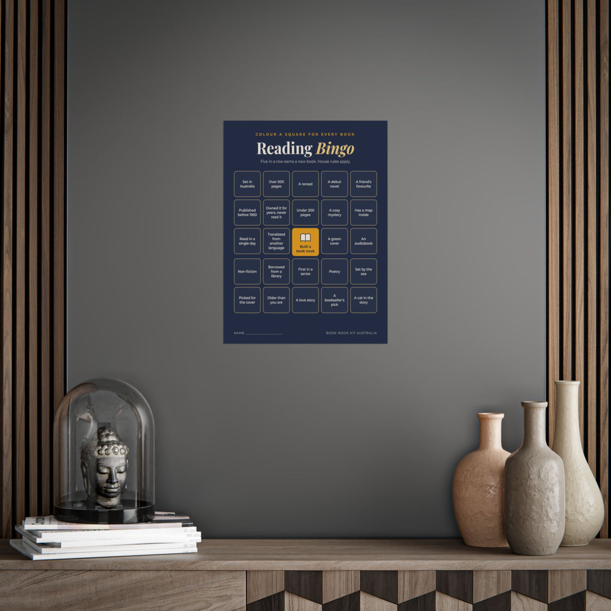 Reading Bingo Poster | 25 Book Prompts for Your Reading Year