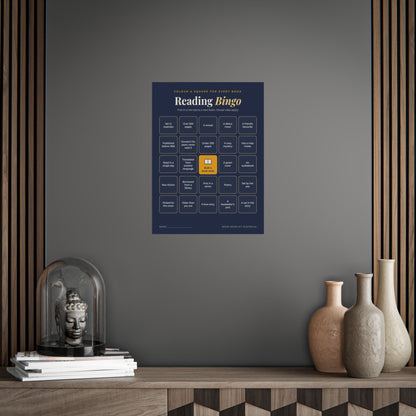 Reading Bingo Poster | 25 Book Prompts for Your Reading Year