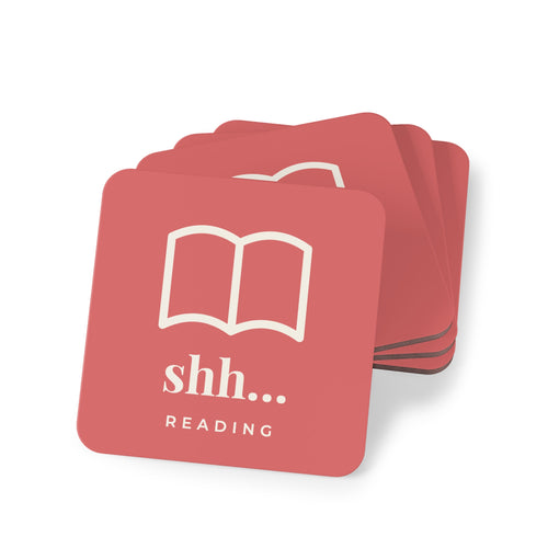 Shh… Reading Coaster Set of 4 | Bookish Coasters