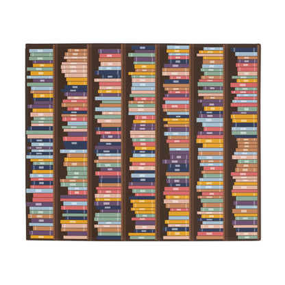 Bookshelf Blanket | Plush Fleece Throw Covered in Books