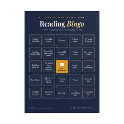 Reading Bingo Poster | 25 Book Prompts for Your Reading Year