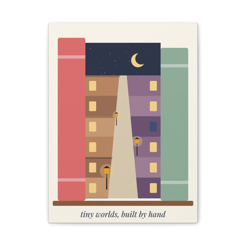 Book Nook Lane Canvas Print | Tiny Worlds, Built by Hand