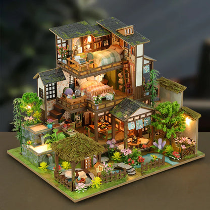 Bamboo Spring Courtyard DIY Dollhouse KitBook Nook Kit Australia