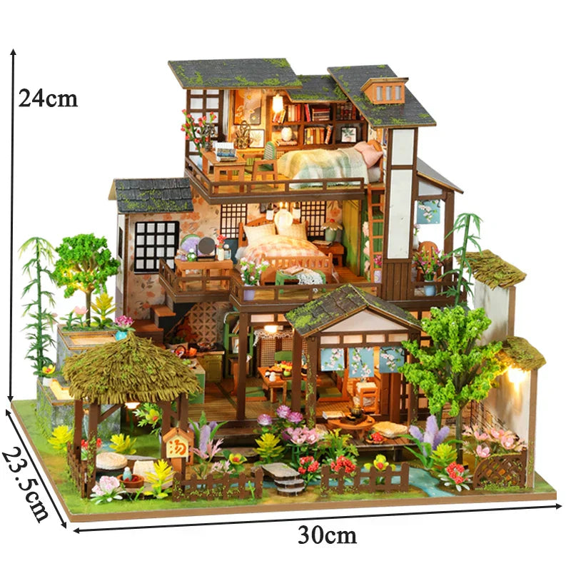 Bamboo Spring Courtyard DIY Dollhouse KitBook Nook Kit Australia