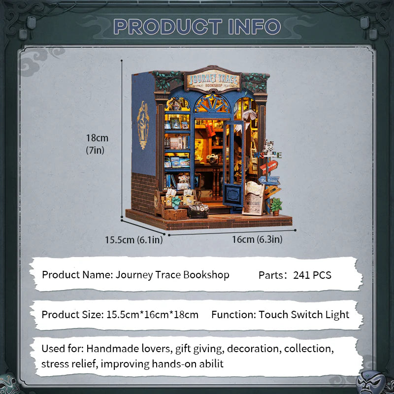 CUTEBEE Journey Trace Bookshop DIY Book Nook KitBook Nook Kit Australia