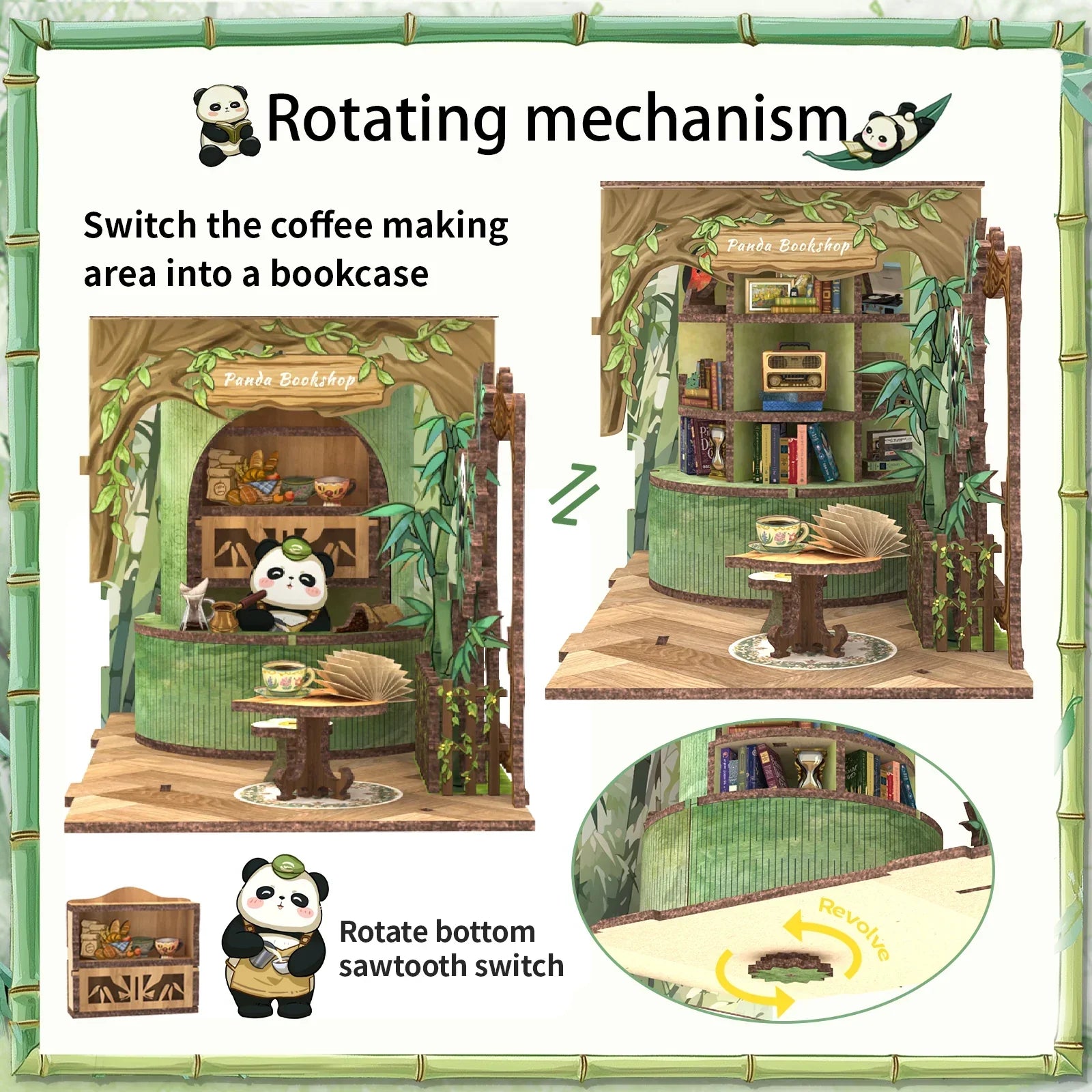 CUTEBEE Panda Bookshop DIY Book Nook KitBook Nook Kit Australia