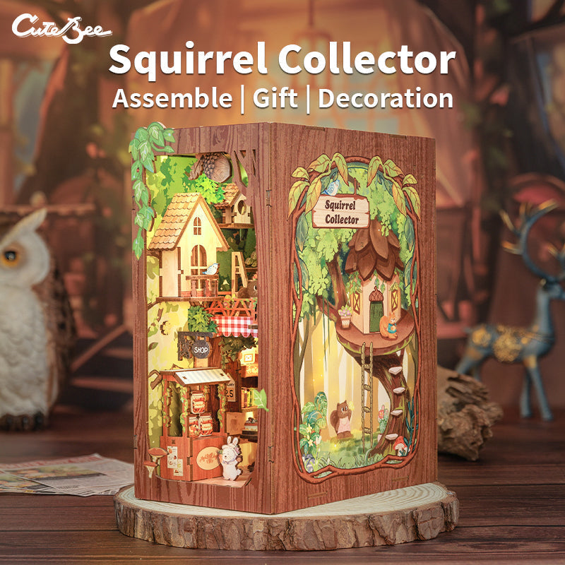 CUTEBEE Squirrel Collector DIY Book Nook KitBook Nook Kit Australia