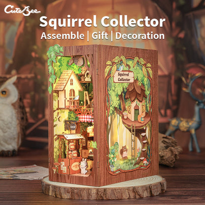 CUTEBEE Squirrel Collector DIY Book Nook KitBook Nook Kit Australia