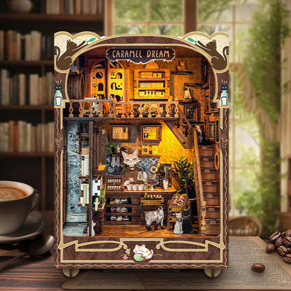 Caramel Dreams Cat Café DIY Book Nook KitBook Nook Kit Australia