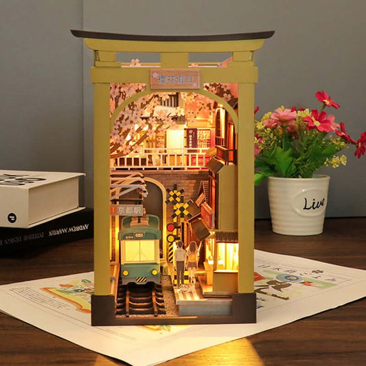 Cherry Blossom Train Station DIY Book Nook KitBook Nook Kit Australia