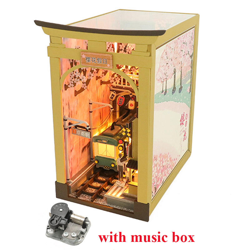 Cherry Blossom Train Station DIY Book Nook KitBook Nook Kit Australia