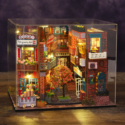 Chinese Street View DIY Book Nook Kit With cover