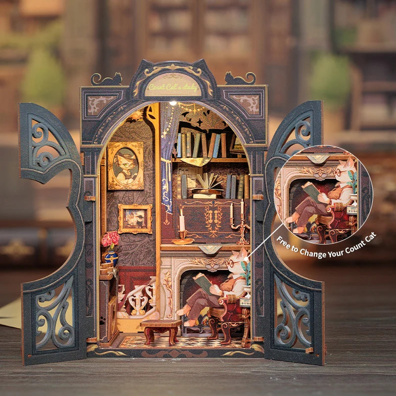 Count Cat’s Study – Wizard’s Book Nook for Magical Minds - Book Nook Kit Australia