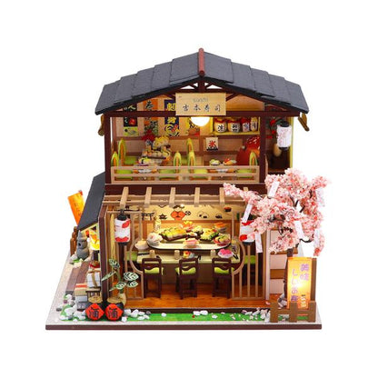 Cutebee Gibbon Sushi DIY Dollhouse KitBook Nook Kit Australia