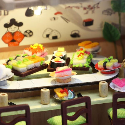 Cutebee Gibbon Sushi DIY Dollhouse KitBook Nook Kit Australia