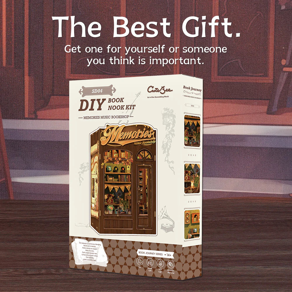 Cutebee Memories Music Bookshop DIY Book Nook KitBook Nook Kit Australia