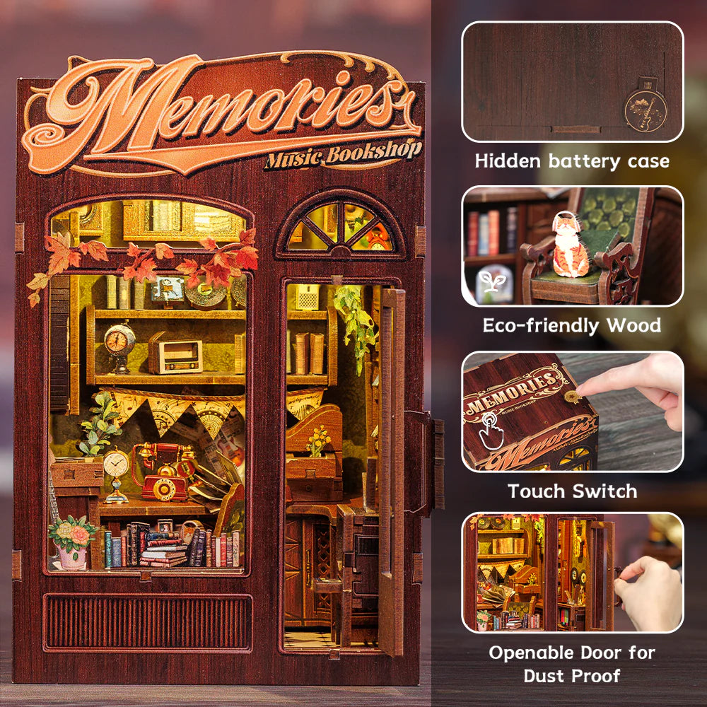 Cutebee Memories Music Bookshop DIY Book Nook KitBook Nook Kit Australia