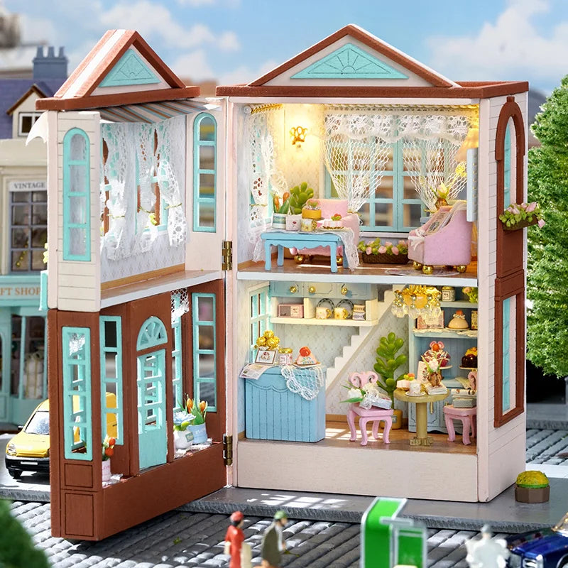 Cutebee Mini Villa Garden DIY Dollhouse KitBook Nook Kit Australia