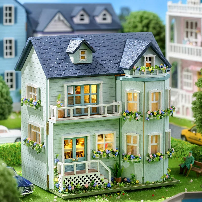Cutebee Mini Villa Garden DIY Dollhouse KitBook Nook Kit Australia