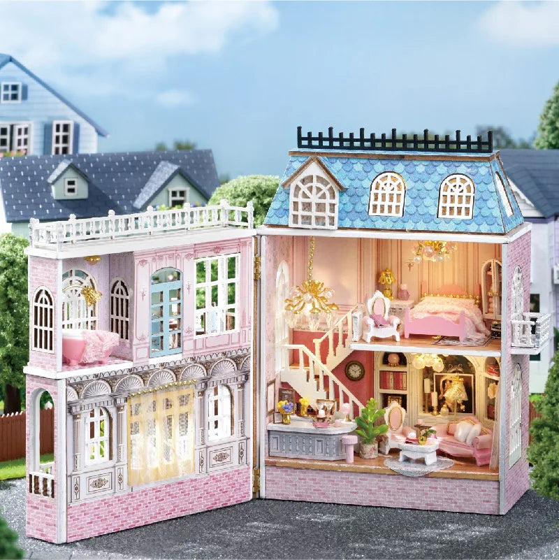 Cutebee Mini Villa Garden DIY Dollhouse KitBook Nook Kit Australia