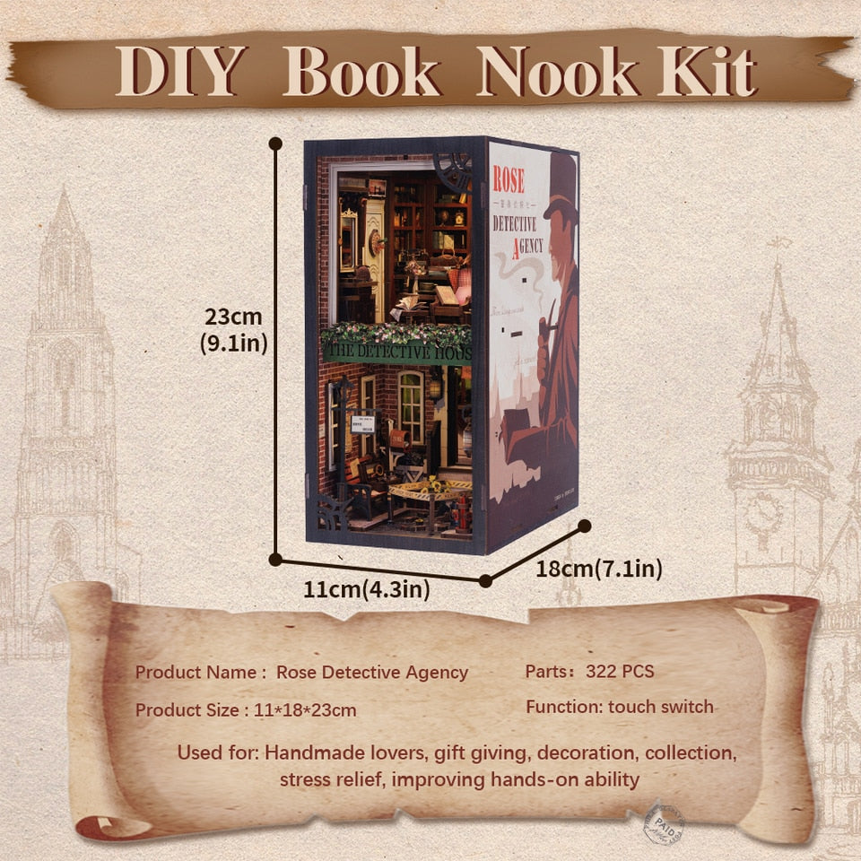 Cutebee Rose Detective Agency DIY Book Nook KitBook Nook Kit Australia