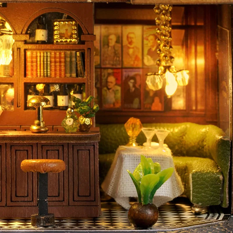 Cutebee The Garden Restaurant DIY Dollhouse KitBook Nook Kit Australia
