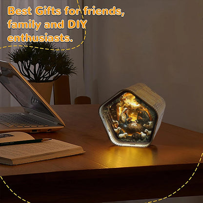 DIY Wooden Nativity Scene Night Light – Touch-Activated LED Decor Lamp