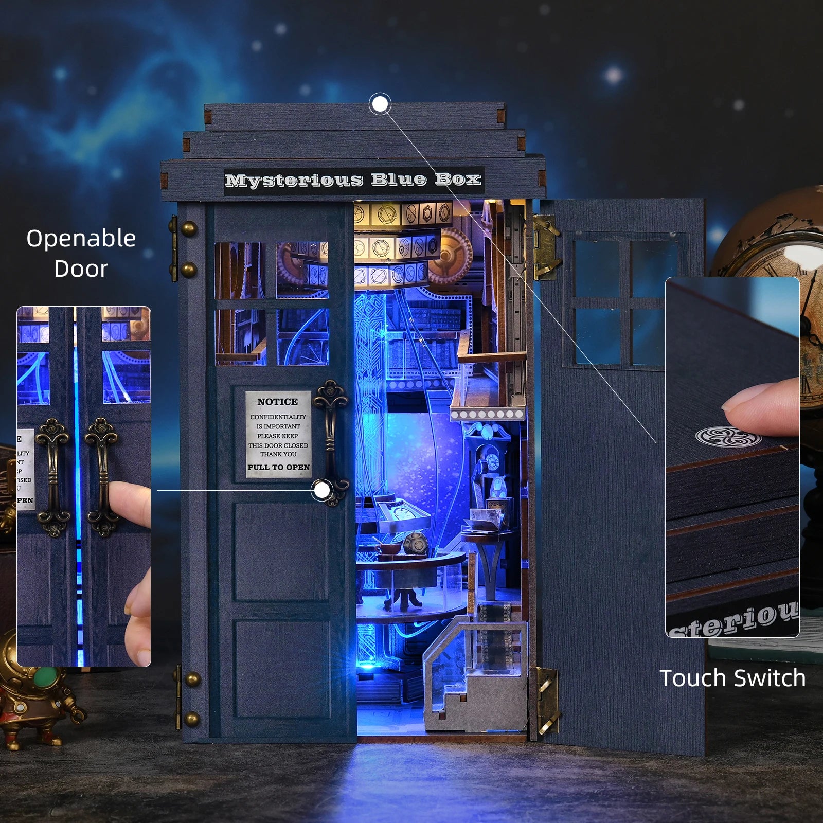 Doctor Who DIY Book Nook Kit - Mysterious Blue Box Book Nook Kit Australia
