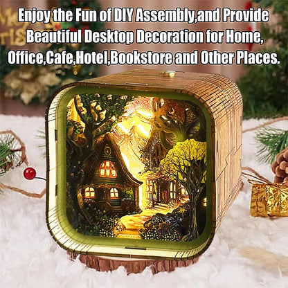 Fairy Tale Cottage Wooden 3D Night Light – DIY Kit for Magical Home Decor