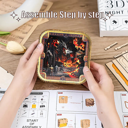 Fire Dragon 3D Night Light DIY Kit for Adults