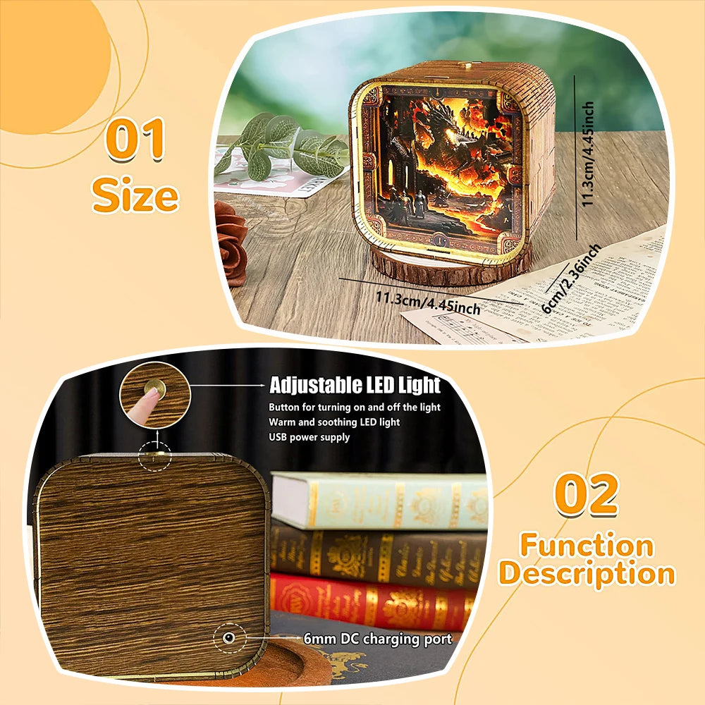 Fire Dragon 3D Night Light DIY Kit for Adults