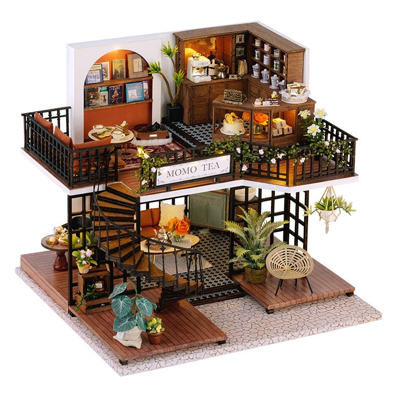 Forest Tea Shop DIY Dollhouse KitBook Nook Kit Australia